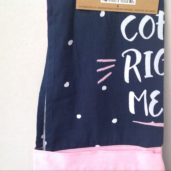 Pantry Apron Coffee Right Meow NWT Blue Pink NWT - Picture 10 of 16